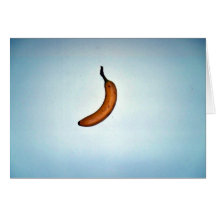 Single whole unpeeled banana card
