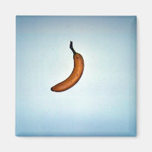 Single whole unpeeled banana magnets