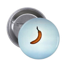 Single whole unpeeled banana pinback buttons