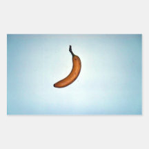 Single whole unpeeled banana rectangle sticker