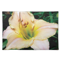 single yellow lily flower. placemats