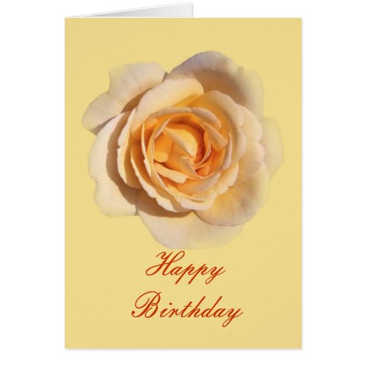 Single Yellow Rose Happy Birthday Greeting Card Zazzle