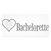 SingleHeart-Bachelorette-Grey photo cards by WeddingWorks SingleHeart-Bachelorette-Grey photo cards