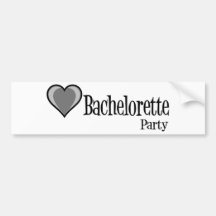 SingleHeart-BacheloretteParty-Blk Bumper Stickers