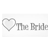 SingleHeart-Bride-Grey Photo Cards
