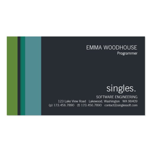 Singles No. 0128 Business Card (front side)