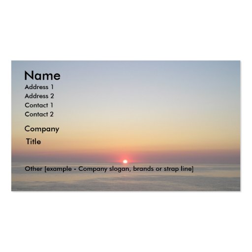 Sinking Sun Business Card Template (front side)