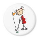 Sinking The Putt From The Green Bag magnets by stick_figures Sinking The Putt From The Green Bag magnets