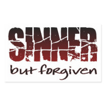Sinner but forgiven rectangle stickers