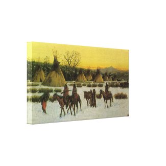 Sioux Camp at Wounded Knee by John Hauser Canvas Prints