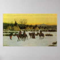 Sioux Camp at Wounded Knee by John Hauser Print