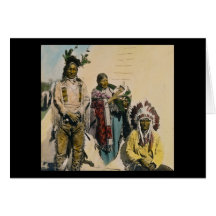 Sioux Indian Grey Eagle and Family Stereoview Greeting Cards
