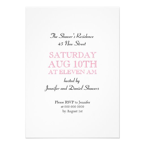 Sip And See Party Pink Baby Shower Invitation