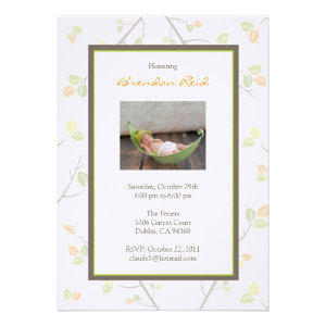 Sip and See Pumpkin Baby Carriage Invitation