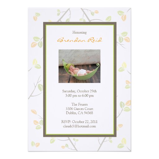 Sip and See Pumpkin Baby Carriage Invitation