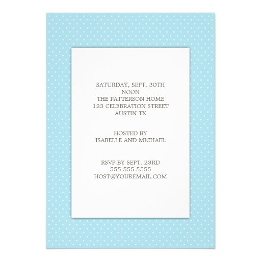 Sip and See Sweet Baby Boy in Blue Invitation