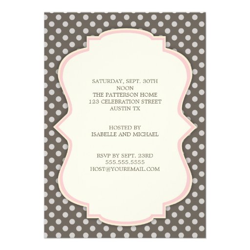 Sip and See Sweet Baby Girl Pink Brown Invitation