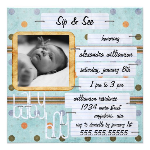 Sip & See Baby Invitation