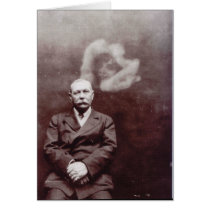Sir Arthur Conan Doyle with Ghost by Ada Deane Greeting Card