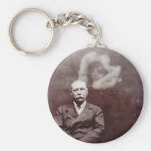 Sir Arthur Conan Doyle with Ghost by Ada Deane Keychain