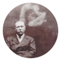 Sir Arthur Conan Doyle with Ghost by Ada Deane Round Stickers