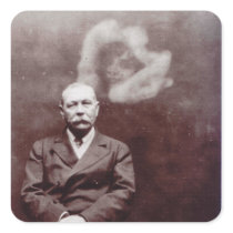 Sir Arthur Conan Doyle with Ghost by Ada Deane Square Sticker