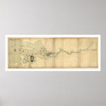 Sir Collyer's Fleet on Penobscot River Map - 1779 Print