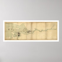 Sir Collyer's Fleet on Penobscot River Map - 1779 Print