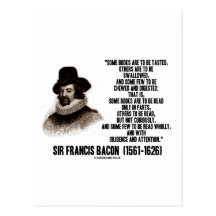 Sir Francis Bacon Books To Be Read Wholly Quote Postcards