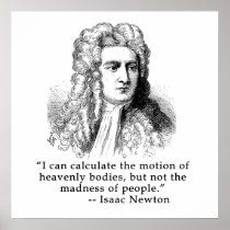 Sir Isaac Newton Portrait and Quote Posters