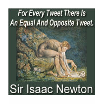 Sir Isaac Newton's Laws Of Twittering t-shirts