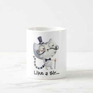 Sir Kitty Cat with Mustaches Mug