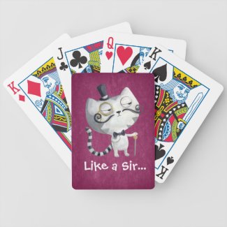 Sir Kitty Cat with Mustaches Poker Deck