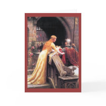 Sir Lancelot and Guinevere on the Stairs Card