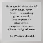 Sir Winston Churchill Quotation by SRF Print