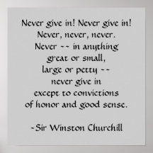 Sir Winston Churchill Quotation by SRF Print