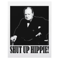 Sir Winston Churchill says Shut Up Hippie! Letterhead Design