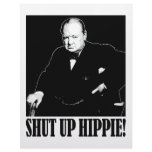 Sir Winston Churchill says Shut Up Hippie! Letterhead Design