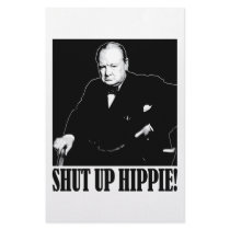 Sir Winston Churchill says Shut Up Hippie! Custom Stationery