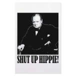 Sir Winston Churchill says Shut Up Hippie! Custom Stationery