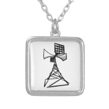 Siren radio tower personalized necklace