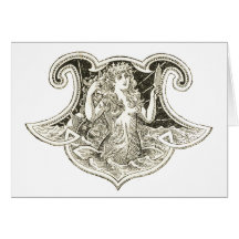 Sirena del vintage tarjeta