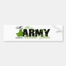 Sis Combat Boots - ARMY Bumper Stickers