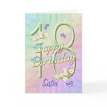 Sister 18th Birthday Butterfly Garden Card