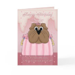 Sister Birthday Card - Cute Bulldog In A Purse - P