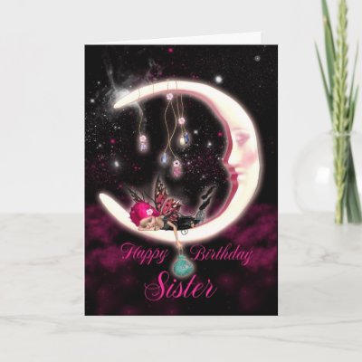 Sister Birthday Card With Fantasy Moon Fairy from Zazzl