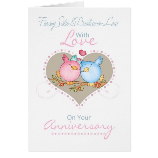 Sister Brother In Law Anniversary Card With Love Zazzle Sister Brother In Law Anniversary Card With Love Zazzle