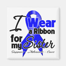 Sister - Colon Cancer Ribbon Fridge Magnets