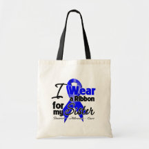 Sister - Colon Cancer Ribbon Tote Bag