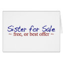Sister for Sale cards